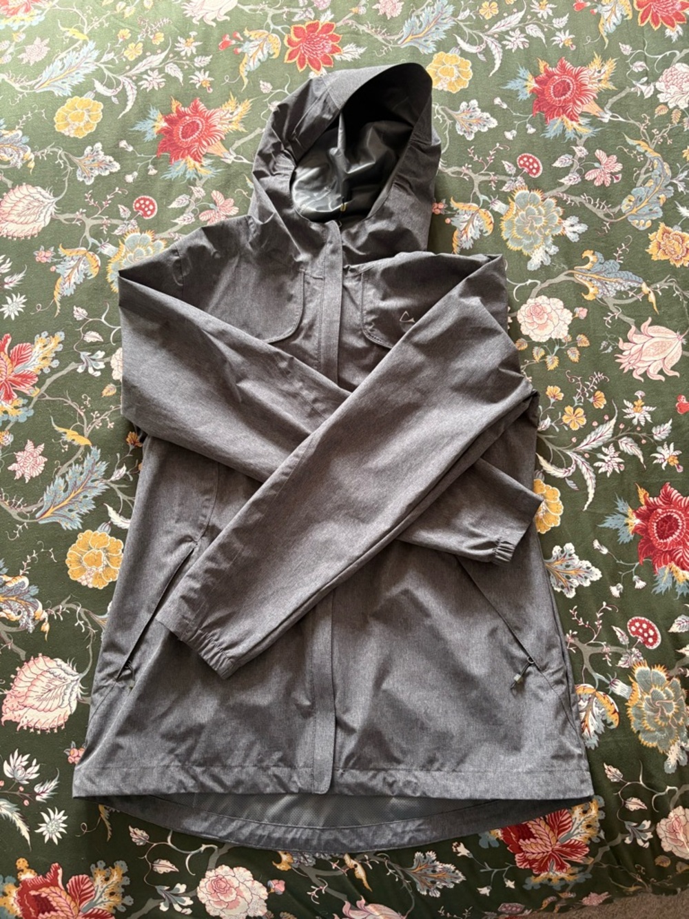 Paradox Heathered Gray Hooded Shell Jacket